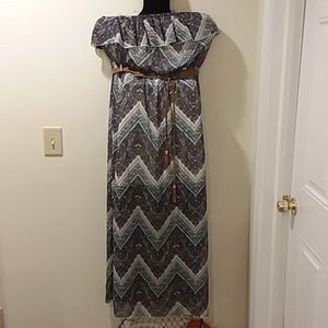 Juniors LG 11-13 Strapless Woven Maxi Dress